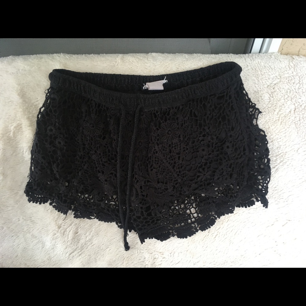 Black lace shorts